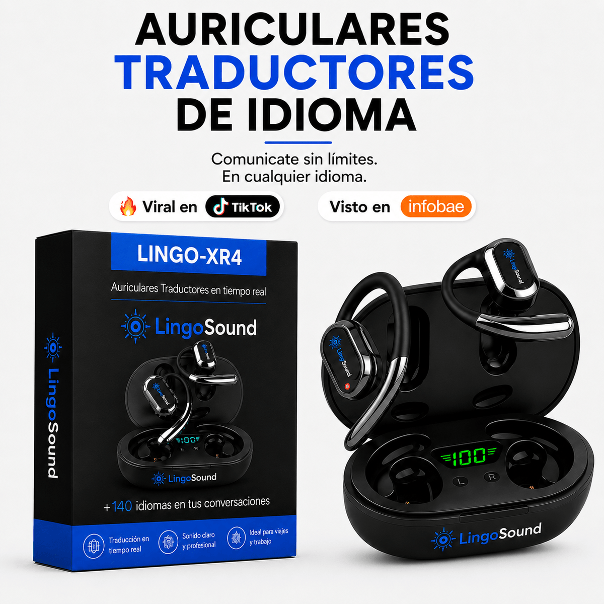 Auriculares traductores LingoSound XR4 con estuche