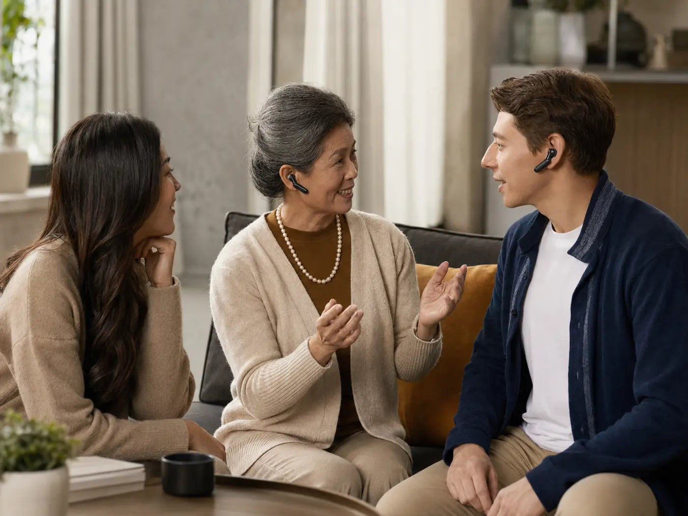 Familia conversando con LingoSound XR4